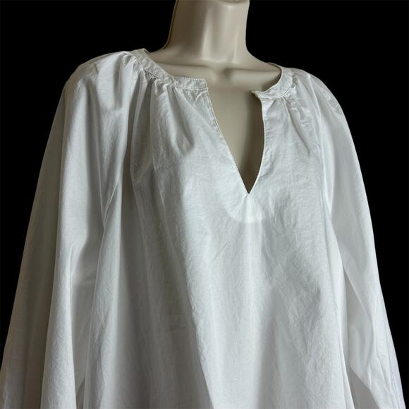 Old Navy XL Women's White Top Blouse Poplin Calla Lily New NWT - Picture 6 of 11